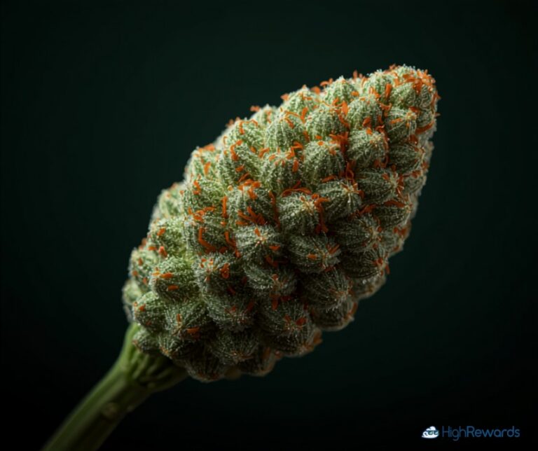 Alf cannabis strain frosty conical bud