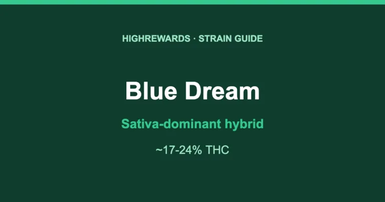 Blue Dream Sativa-dominant hybrid cannabis strain guide, HighRewards