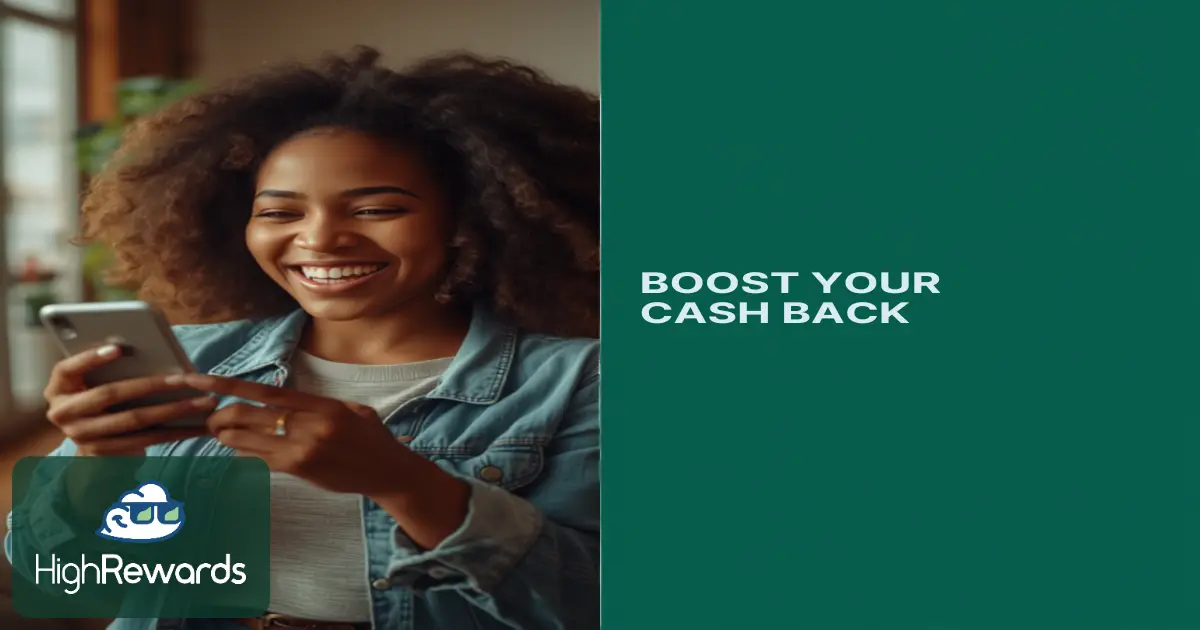 Smiling person using their phone to boost cash back rewards