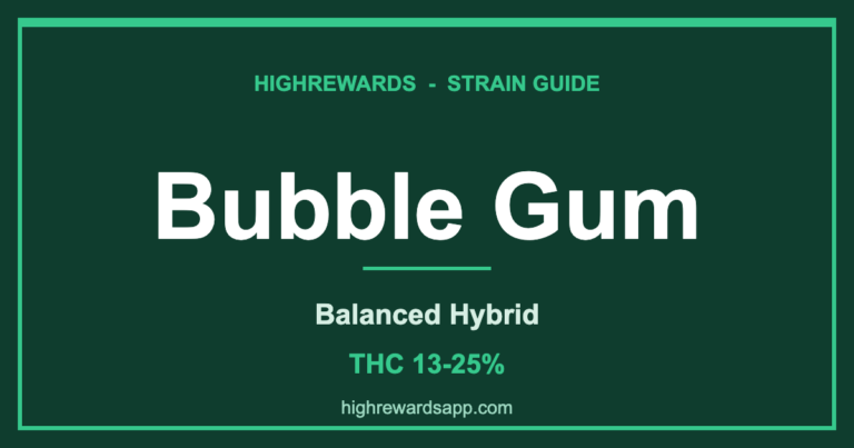 Bubble Gum strain branded cover - Balanced Hybrid, THC 13-25%
