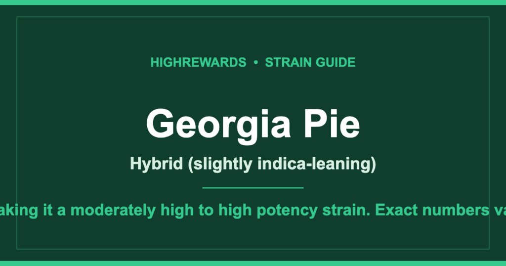 Georgia Pie cannabis strain guide cover