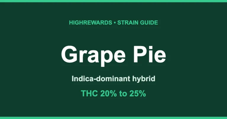 Grape Pie cannabis strain cover, Indica-dominant hybrid