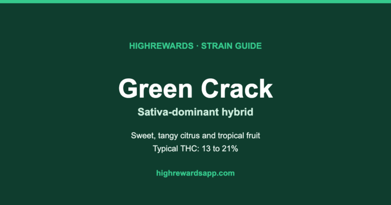 Green Crack cannabis strain guide cover from HighRewards