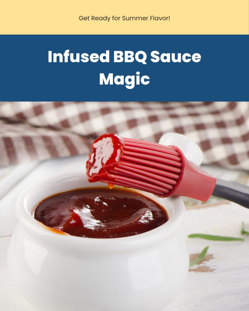 Bowl of smoky-sweet infused BBQ sauce with a basting brush, HighRewards recipe