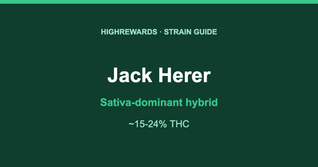 Jack Herer Sativa-dominant hybrid cannabis strain guide, HighRewards