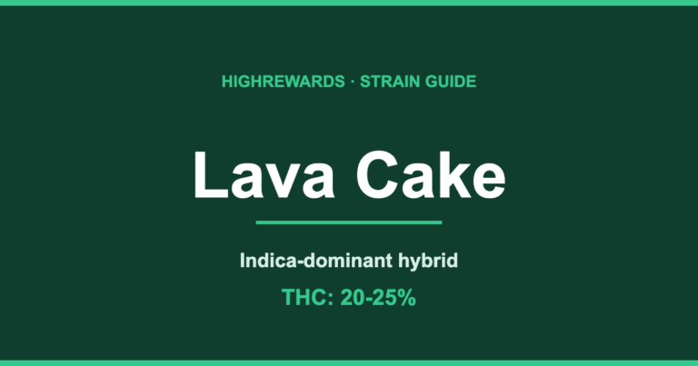 Lava Cake cannabis strain guide cover from HighRewards