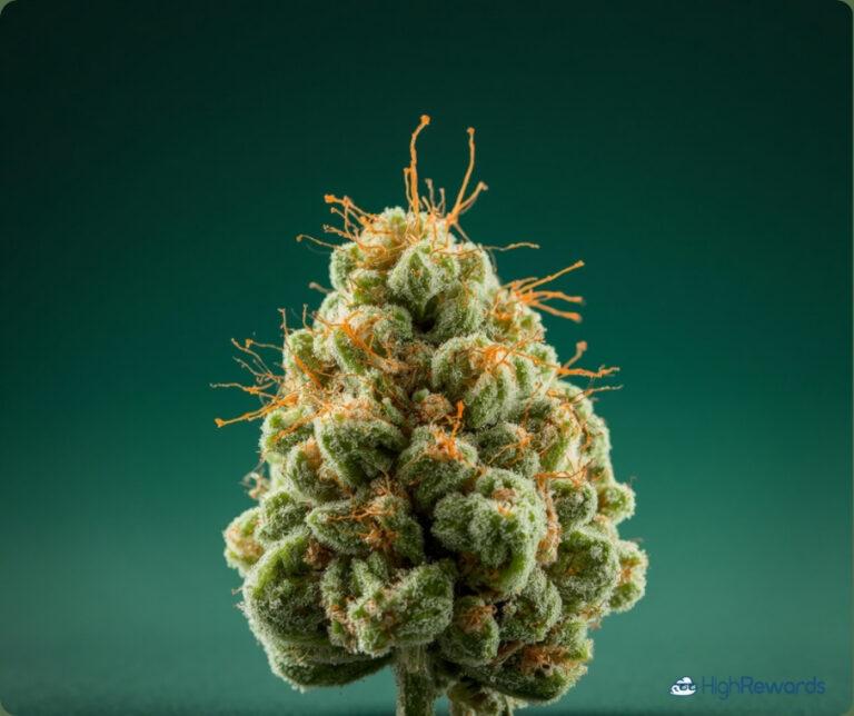 Sour Diesel cannabis strain frosty green bud