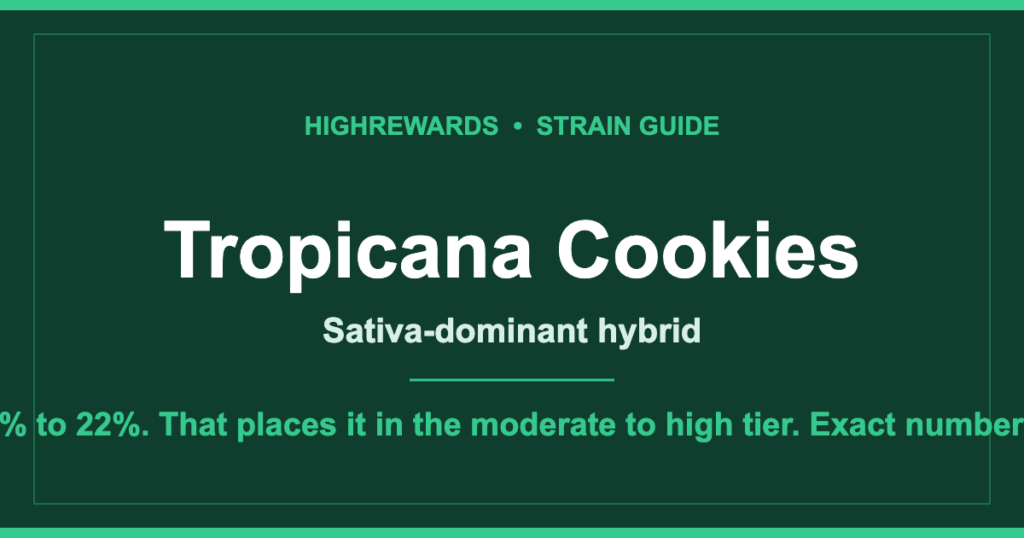 Tropicana Cookies cannabis strain guide cover