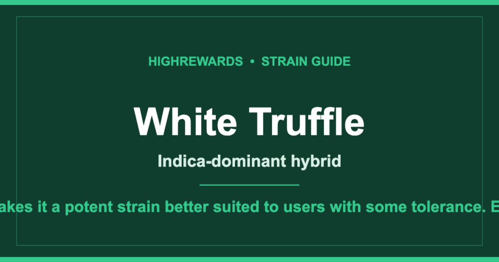 White Truffle cannabis strain guide cover