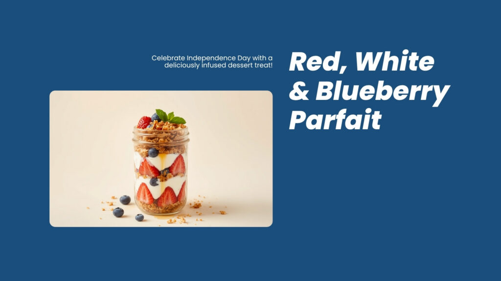 Cannabis infused red, white and blueberry parfait in a mason jar
