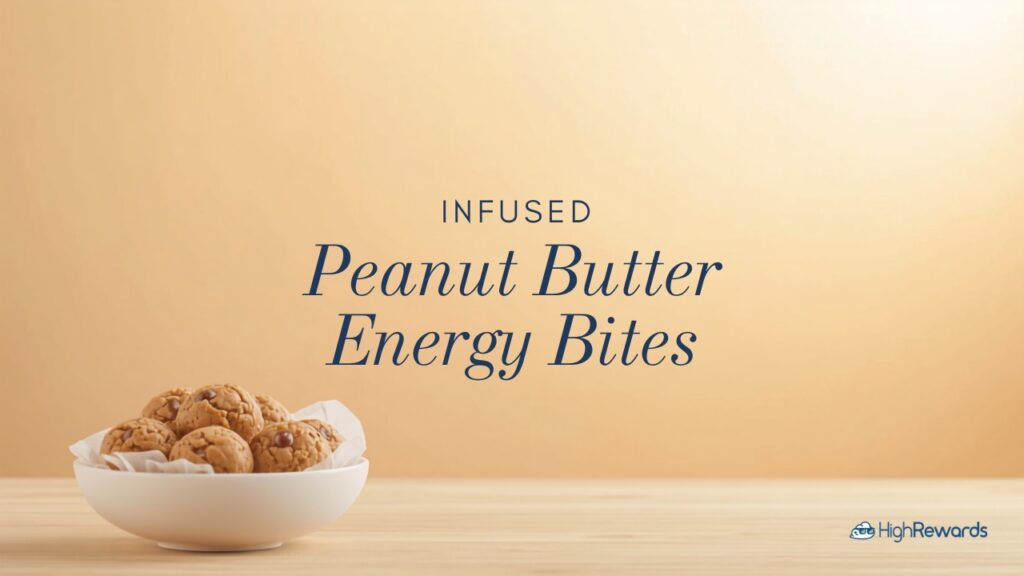 White bowl of no-bake peanut butter energy bites with chocolate chips